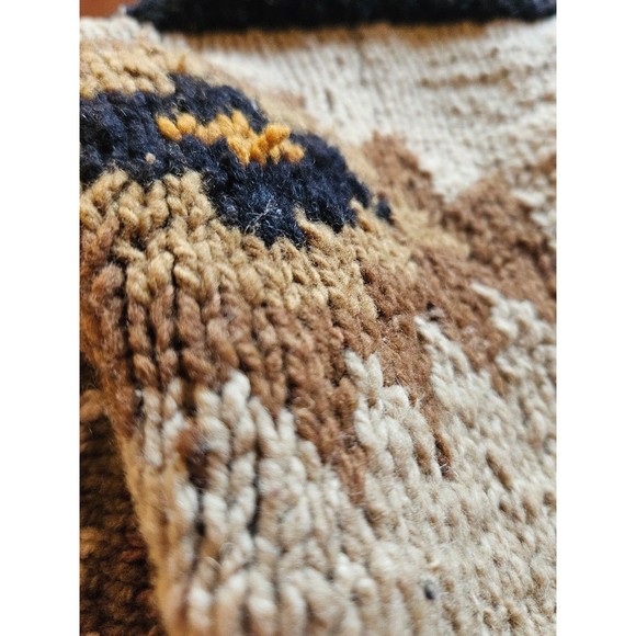 Vintage Aztec print Bolivia hand knitted planet Earth imports wool sweater brown - Picture 10 of 10